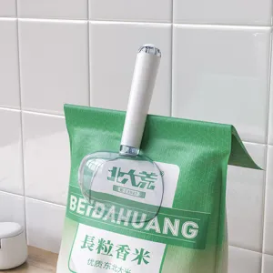 Cuillère à mesurer le riz en plastique avec clip de scellage longue poignée cuisine