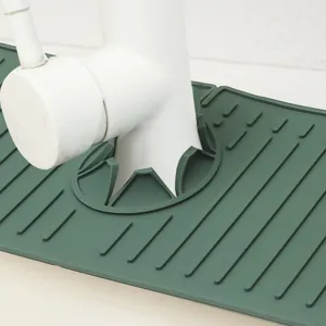 Tapis Attrape-Eclaboussures pour Robinet en Silicone Évier de Cuisine Tapis de Drainage Protecteur de Comptoir