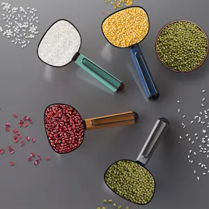 Cuillère mesure en plastique avec clip de scellage, cuillère multifonctionnelle pour céréales.