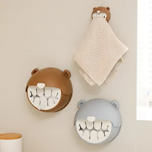 Wandmontierter Bär Frischhaltefolie Aufbewahrungsbox Küchen Organizer für Hauben und Tuch.