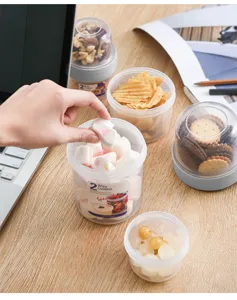 Tragbarer doppelstöckiger Snack-Behälter Detailansicht mit multifunktionalen Vorratsdosen.