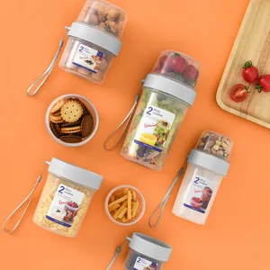 Tazza per insalata a doppio strato portatile Contenitore yogurt Frutta Snack Barattolo
