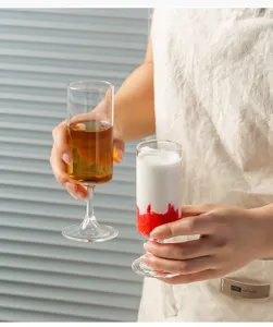 Bicchiere da succo dritto in vetro trasparente tazza per cocktail elegante per bar cucina