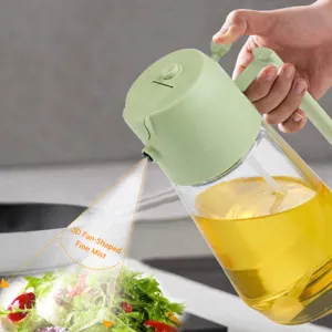 Kitchen glass oil spray bottle, pump mist dispenser for cooking, salad dressing, and baking.