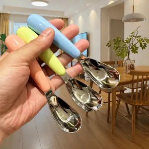 Stainless Steel Children Spoon Baby Complementary Food Spoon Anti-Scald Design With Storage Box Toddler Tableware