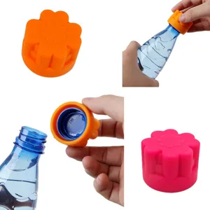 Silicone bottle opener creative flower cap remover handy tool for mineral water bottles