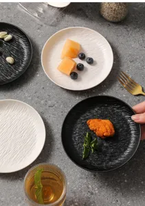 Kreatives strukturiertes kleines Knochenteller Set, minimalistische Dessertteller Zuhause.