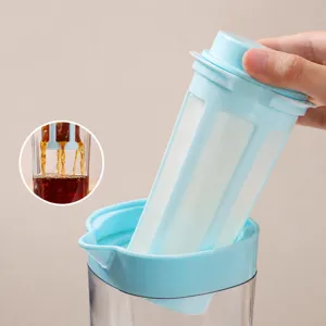Bollitore per Acqua Fredda in Plastica per la Casa Resistente Alle Alte Temperature Teiera per Cold Brew Con Filtro Integrato e Coperchio di Tenuta