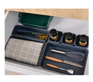 Küchenschubladen-Organizer Set Kunststoff Aufbewahrungsboxen für Besteck Gewürzdosen.