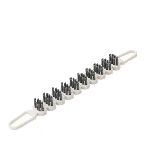 Flexible Fugenbuerste fuer Bad und Kueche, biegsamer Haushaltsreiniger mit weissen Borsten.