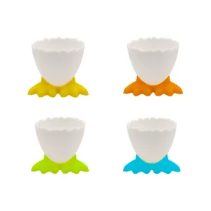 Juego de hueveras de plástico con base de patas de pollo, soporte divertido para cocina.