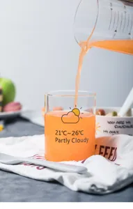 Clear Glass Milk Cup Heat Resistant Breakfast Juice Cup Minimalist Water Tumbler