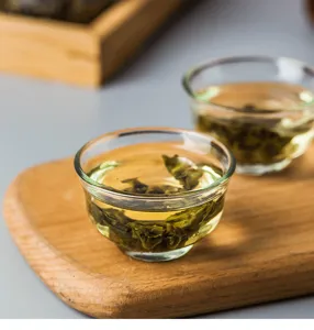 Heat-resistant glass tea cup kung fu tea set small tasting cup double layer insulated design.