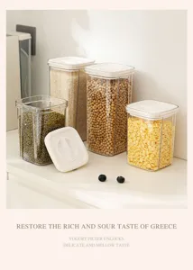 Set de boîtes de stockage transparentes en plastique avec couvercles hermétiques cuisine.