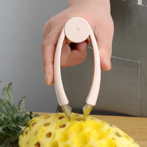 Stainless steel pineapple eye remover kitchen tool fruit stem clipper for home cooking use.