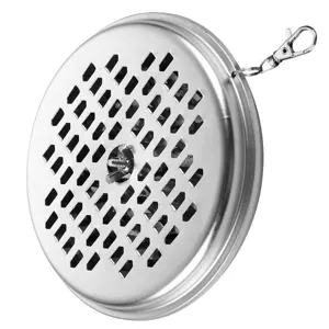 Porta mosquitos de exterior portatil de metal con gancho y cubierta de malla segura.