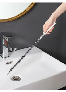 Flexible drain hair clog remover cleaning brush tool for kitchen and bathroom sinks.