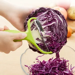 Cabbage Shredder Wide Blade Vegetable Peeler Stainless Steel Kitchen Slicer Tool Green