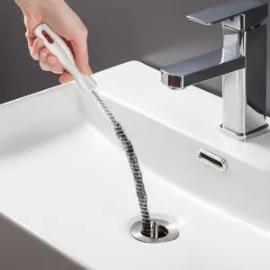 Flexible Drain Snake Hair Clog Remover Tool Stainless Steel Plumbing Snake Cleaning Brush For Kitchen Bathroom Sink Pipe