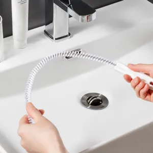Flexible pipe cleaning brush drain hair remover for kitchen sink bendable cleaning tool hook