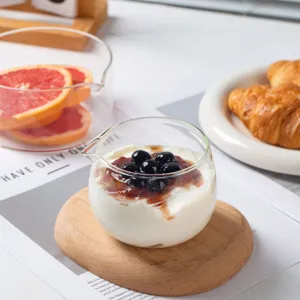 Bol Verseur en Verre Borosilicaté Transparent Résistant à la Chaleur Préparation de Desserts Pâtisserie Sauces Vaisselle de Cuisine