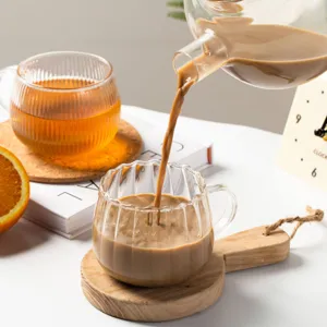 Heat Resistant High Borosilicate Glass Coffee Milk Cup Transparent Pumpkin Shaped Water Cup With Handle Home Drinkware
