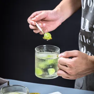 Japans gestreept glas waterbeker hittebestendig koffiekopje sapbeker voor dagelijks huisgebruik