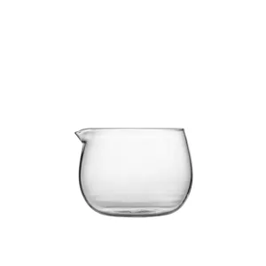 Bol verseur en verre borosilicaté transparent résistant à la chaleur pour cuisine.