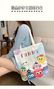 Vintage καμβάς τσάντα shopper γυναικεία, μεγάλη τσάντα ώμου με φερμουάρ καθημερινή.