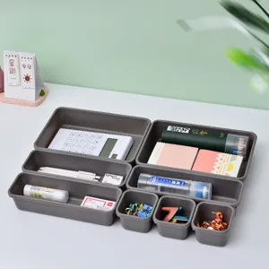 Schubladen Organizer Set, mehrteilige Kunststoff Aufbewahrungsboxen für Schreibwaren und Büro.