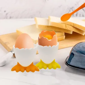 Huevera de plástico diseño gracioso pata de pollo herramienta desayuno detalle