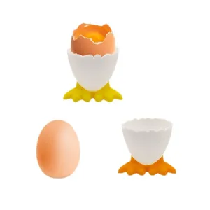 Bonito soporte de plástico para huevos con diseño de pollito, portahuevos divertido para desayuno.