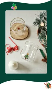 Cute 3D Christmas tree glass cup, double wall borosilicate coffee milk mug for holiday gifts.