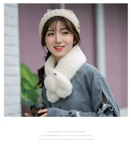 Women thick plush winter scarf knit hat set soft warm casual cute fashionable daily wear