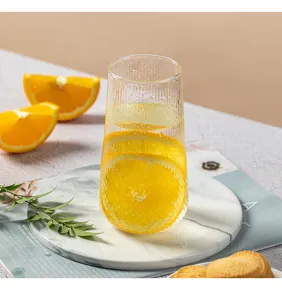 Tasse en verre rayée de style japonais tasse d'eau tasse de jus pour un usage quotidien à la maison