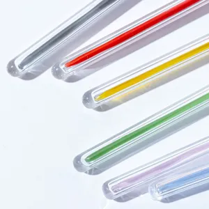 Korean heat-resistant colored glass stirring spoons cute clear coffee dessert set