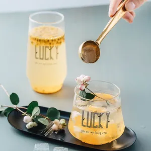 Nordic heat resistant glass cup clear coffee milk dessert juice cup simple cold drink beer cup