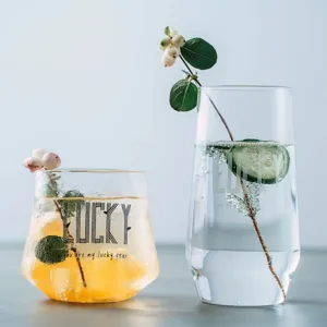 Nordic heat resistant glass cup clear coffee milk juice cup simple cold drink beer cup for home