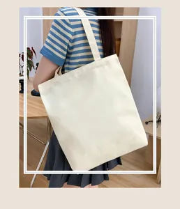 Eenvoudige canvas shopper, grote schoudertas voor dagelijks gebruik en DIY projecten.