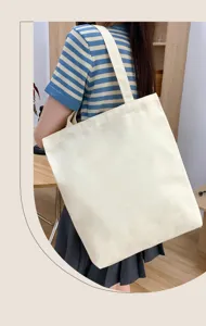 Eenvoudige witte canvas shopper tas voor vrouwen, grote capaciteit schoudertas dagelijks.