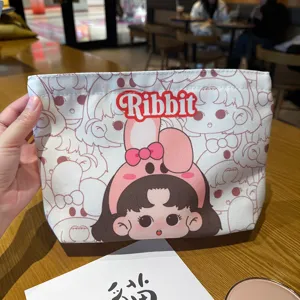 Cartoon Leinwand Kosmetiktasche Damen Große Kapazität Makeup Beutel Reise Kulturbeutel Aufbewahrung Anime Druck Reißverschluss Handtasche