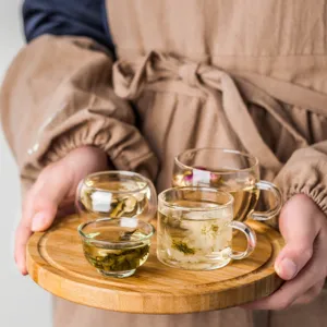 High Borosilicate Heat Resistant Double Layer Glass Tea Cup Clear Small Kung Fu Teacup Heat Insulated Glassware