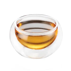 High borosilicate heat-resistant double-walled glass tea cup for kung fu tea tasting 50ml