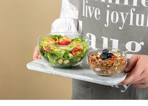 Clear glass dessert bowl with pouring spout heat resistant small bowl for salad and baking