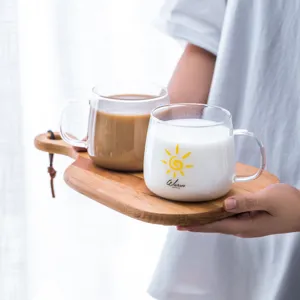 Nordic Minimalist Heat Resistant High Borosilicate Glass Water Cup Transparent Glass Coffee Mug With Handle For Home Office