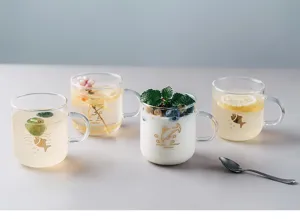 Japanese heat-resistant clear glass coffee mug with handle creative daily drink water cup