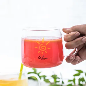Clear heat-resistant glass coffee mug with handle minimalist style for daily milk and tea use