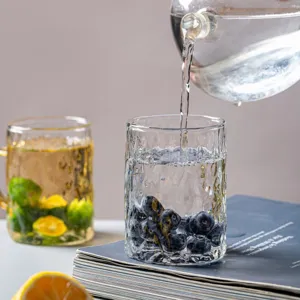 Tazza di vetro martellato bicchiere trasparente tazza acqua caffè cucina vetreria casa