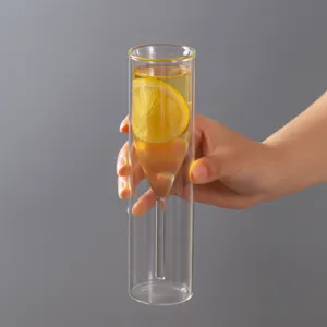 Bicchiere da champagne a doppia parete trasparente tazza da vino cava creativa con calice interno
