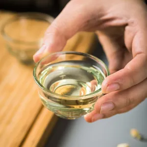Tazza da tè in vetro trasparente piccolo accessorio per set da tè resistente vista